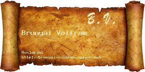 Brunyai Volfram névjegykártya